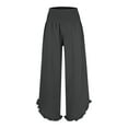 thumbnail image 2 of nochalofo Gray Wide Leg Sweatpants Women, Women's Solid Color Fashionable Casual High Waisted Pleated Irregular Cotton Linen Loose Pants, 2 of 6
