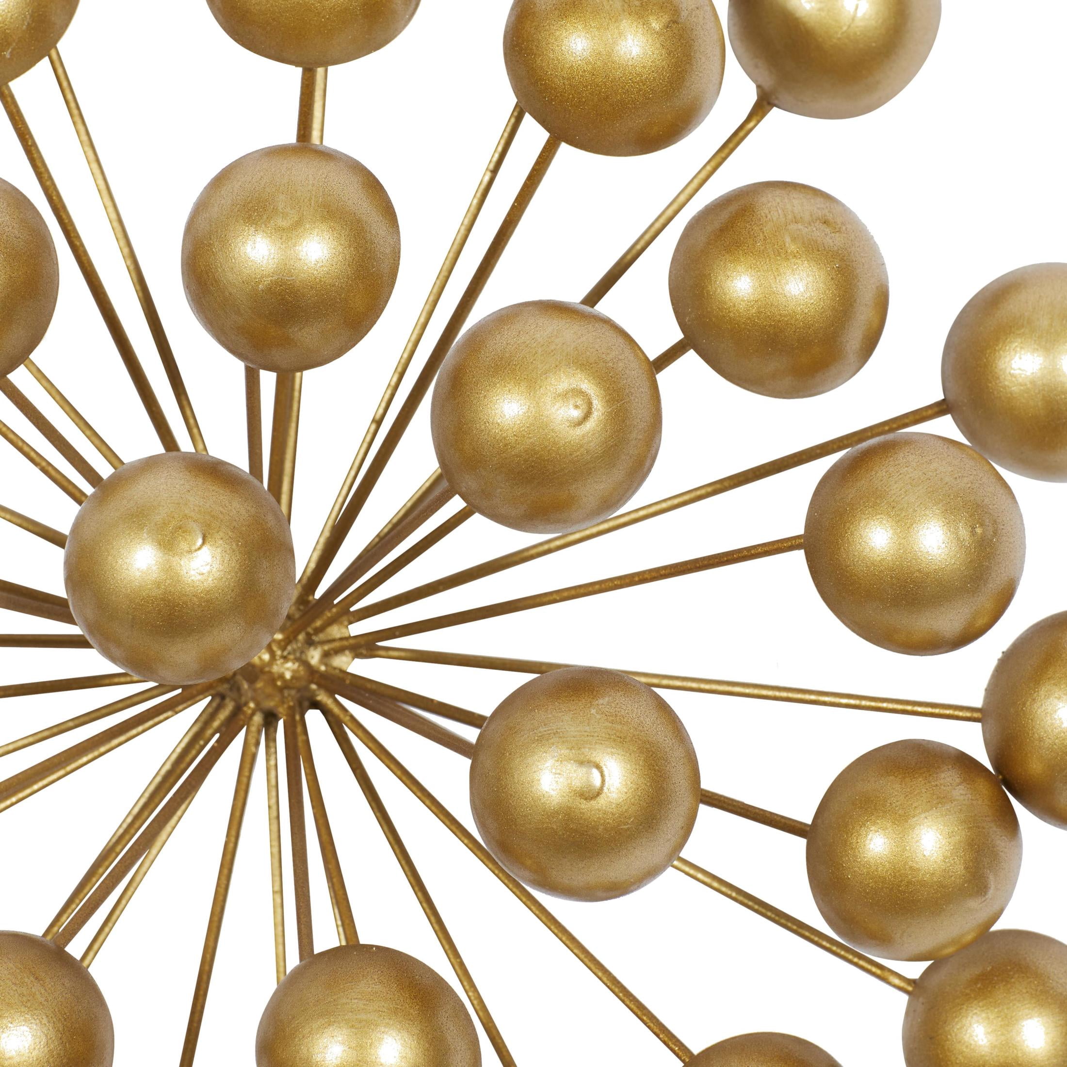CosmoLiving by Cosmopolitan Gold Metal Starburst Wall Decor with Orb Details