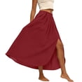 thumbnail image 6 of GUACER High Waisted Maxi Skirt for Women Side Slit Boho Flowy Long Skirt Casual Summer Beach Skirts, 6 of 6