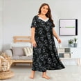 thumbnail image 2 of Loritta Plus Size Nightgowns for Women House Dress Short Sleeve Loungewear Floral Print V-Neck Moomoo Nightgowns Sleepwear XL-5XL, 2 of 6