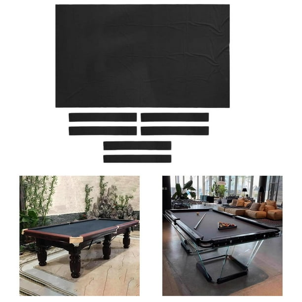 Mantel de piscina de billar, mantel de la piscina interior mejorado, reemplazo de rendimiento del juego y ferrocarril de cojín tela de billar estable para una mesa de 7 pies