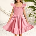 thumbnail image 2 of Otqutp Girls' U-Neck Casual Cotton Dress 2025 Trendy Tank Top Sundress for Kids 4-10 Years - Solid Color Everyday Outfit, 2 of 5