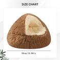 thumbnail image 6 of Cozy Cat Bed - Cozy Cocoon Pet Bed,Round Plush Fluffy Hooded Cave,Indoor/Outdoor,Waterproof & Washable,Calming Anti-Anxiety Design - 19.6 Inch,Grey, 6 of 9