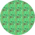 thumbnail image 1 of Ahgly Company Machine Washable Indoor Round Transitional Neon Green Area Rugs, 5' Round, 1 of 7