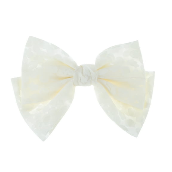 Unique Bargains 1 Pc Hair Barrettes Fashion Double Layer Bow Hair Clip Beige