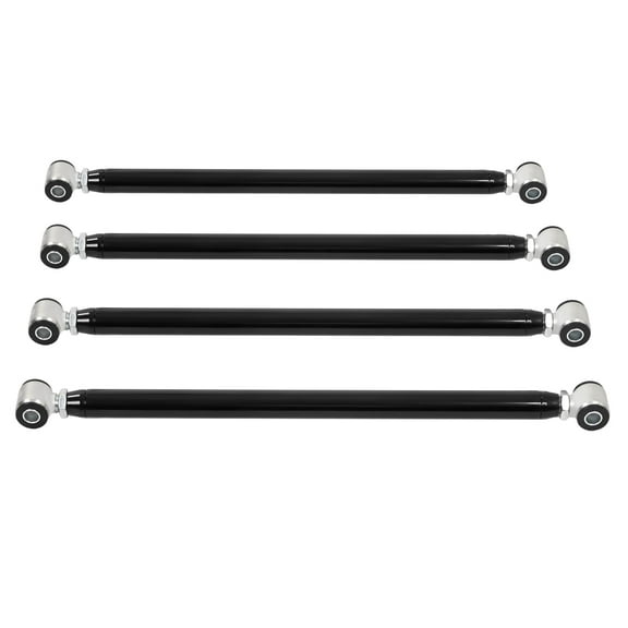 KOJEM Universal 24" Triangulated 4-Link Suspension Bars Center to Center Air Ride Powder Coated Zinc-Plated Heavy Duty Gloss Black Finish