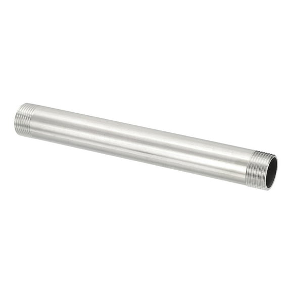 304 Stainless Steel Pipe Fitting, 3/4" BSP Male x 3/4" BSP Male Threaded 8" Length Nipple Cast Pipe