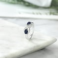 thumbnail image 4 of Gem Stone King 925 Sterling Silver Blue Sapphire and White Created Sapphire Infinity Love Knot Ring for Women | 1.22 Cttw | Oval 6X4MM | Gemstone Birthstone | Jewelry Gifts for Mom Wife Her | Size 7, 4 of 5