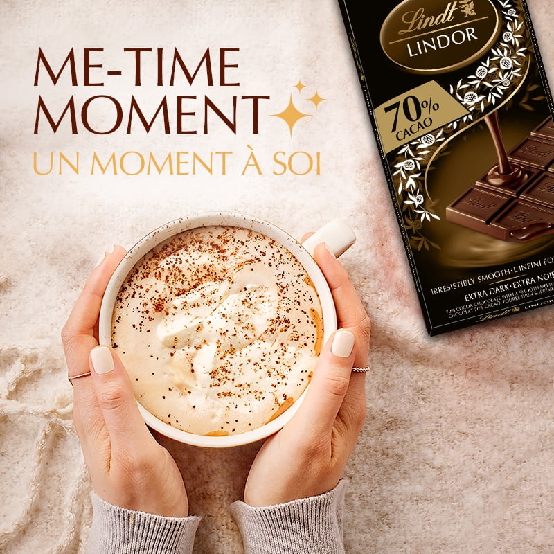 Lindt LINDOR 70% Cacao Dark Chocolate Bar, 100 Grams, 100g Chocolate Tablets