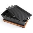 thumbnail image 4 of XL 36cm Durable Metal Barbecue Grill Plate BBQ Charcoal Cookware + Tray + Handle, 4 of 13