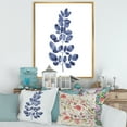 thumbnail image 2 of Designart 'Navy Blue Eucalyptus On White' Traditional Framed Canvas Wall Art Print, 2 of 5