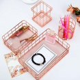 thumbnail image 4 of POINTERTECK Paniers de Rangement Modernes en Cuivre et Or Rose Paniers en Fer Forgé pour Ranger Paniers de Rangement en Métal Durable Armoires de Rangement Boîtes de Rangement Fournitures de Bureau Roses B, 4 of 7