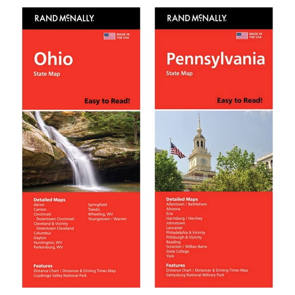 Rand McNally State Maps: Ohio and Pennsylvania (2 Maps)