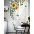 thumbnail image 5 of Spring Sunflower Sheer Curtains 72 Inches Long 2 Panels Set, Window Sheer Curtains for Living Room/Bedroom, Garden Botanical Leaves Butterflies Light Filtering Rod Pocket Curtain 52''x72''x2, 5 of 8