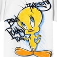 thumbnail image 6 of Looney Tunes Graffiti Tweety Women's White T-shirt - 4XLB, 6 of 7