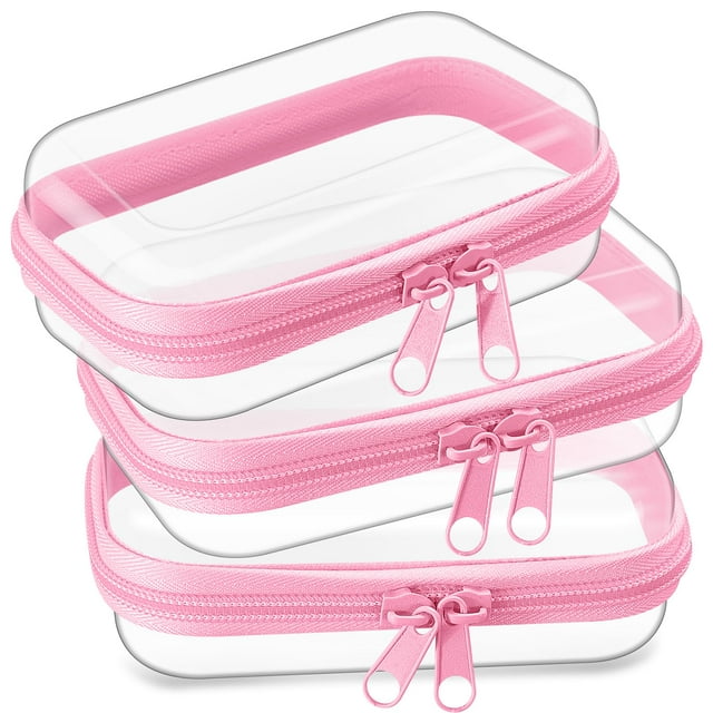 Funda rígida transparente con cierre, bolsa de plástico, bolsa de maquillaje transparente