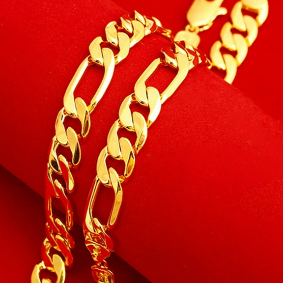 RM14K Gold Filled Thick Figaro Chain Necklace, 24''