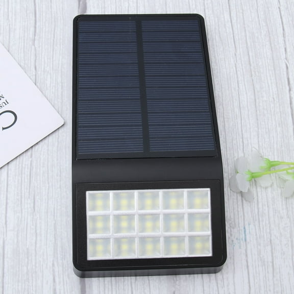 WHAMVOX 15 LED Solar Wall Light Light-operated Garden Solar Garden Light LED Solar Wall Light Fence Light for Indoor Outdoor Bathroom Office Kitchen Hallway Corridor Garden Garage (Black Shell)