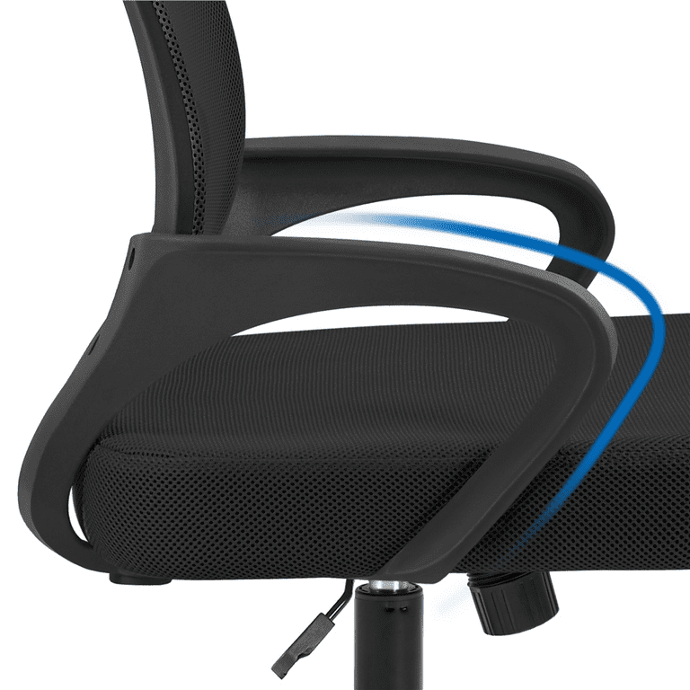 Yaheetech Ergonomic Mid-Back Height Adjustable Mesh Office Chair, Black