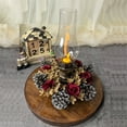 thumbnail image 5 of Ankereame Christmas Candle Ring Wreath - 2 Pack Holiday Centerpiece with Artificial Roses & Pinecones, Festive Home Mantel Table Decor, 5 of 6