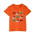 thumbnail image 2 of Odeerbi Kids Boys Girls Christmas T-shirt Fashion Cute Christmas Printed Casual Short Sleeve Cotton Top Shirt Kids Clothes Orange, 2 of 5