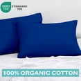 thumbnail image 3 of ROYALE LINENS 300 Thread Count 100% Long Staple Combed Cotton Pillowcases Set of 2 - Ultra Soft - Standard Bed Pillow Cover - 20"x26" - Breathable, Cool & Crisp Percale Pillow Cases (Std, Dark Navy), 3 of 10