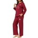 thumbnail image 4 of Conjuntos de lounge para mujeres INSPIRE CHIC, camisetas de manga larga con estampado de gatos y pantalones, pijamas con bolsillos S rojo, 4 of 6