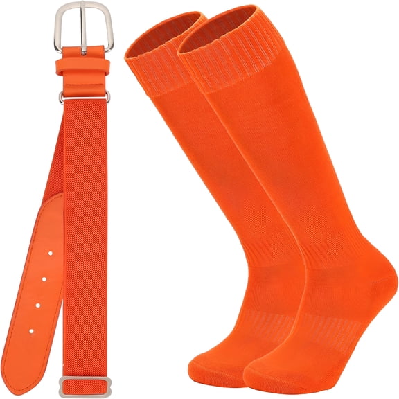 TELOLY Baseball/Softball Socks and Belt Combo Set for Kids Youth Adult