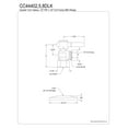 thumbnail image 2 of Kingston Brass CC44402DLK 1/2" FIP x 1/2" OD Comp Quarter-Turn Angle Stop Valve with Flange, Polished Brass, 2 of 2