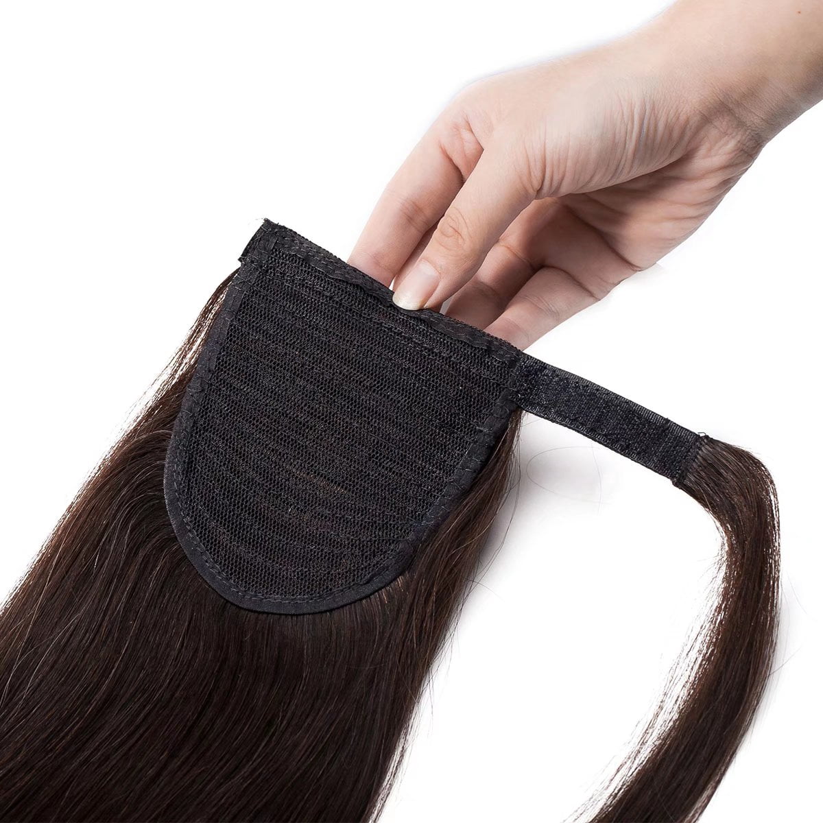 MY-LADY Women Clip in Ponytail Thick 100% Remy Human Hair Extensions Warp Around One piece Hairpiece Straight