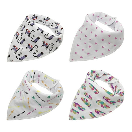 Baby Bandana Drooling and Teething Bibs 4-pack (Arrows and Feathers)