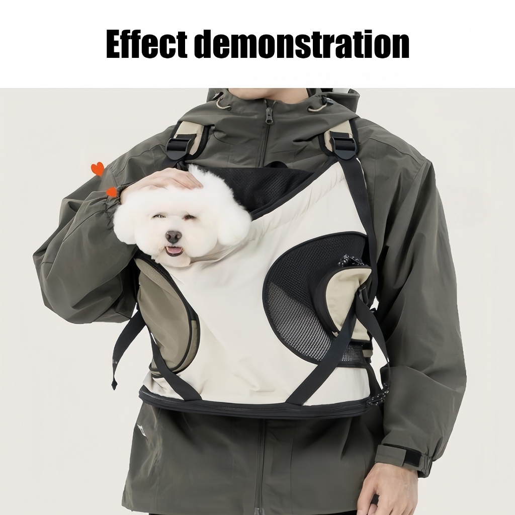 Adjustable Pet Chest Carrier for Hiking, Breathable Front Backpack with Secure Buckles for Cats Small Dogs