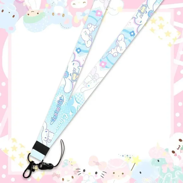 Lanyard Hello Kitt Kuromi Cinnamon Dog Pudding Dog Melody Kawaii Double-Sided Mobile Phone Hanging Neck Long Rope