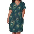 thumbnail image 2 of Exuberant peacock vestido holgado con bolsillo para mujer vestido de dama de honor para mujer embarazada vestidos de novia para mujer, 2 of 6