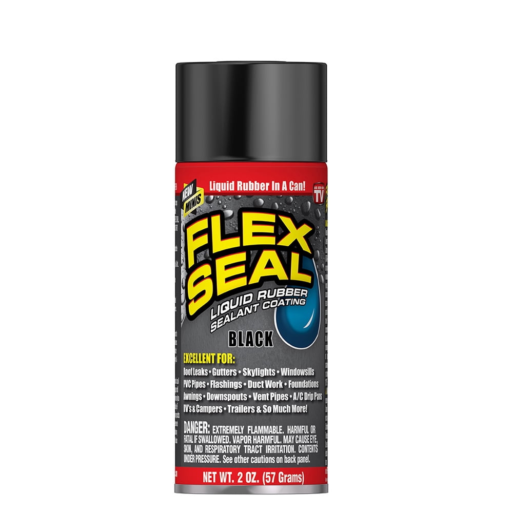 Flex Seal Mini Aerosol Liquid Rubber Sealant Coating, 2 oz, Black