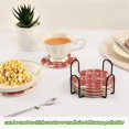thumbnail image 6 of BZSMCE 6Pcs Drink Coasters With Holder 3.94Inch Christmas Light Red Plaid Pattern with Reindeer Creative Coil Coaster Coasters Colors Absorbent Coasters for Drinks Coasters Set Thicken for Home Table, 6 of 7
