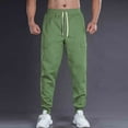 thumbnail image 5 of Cargo Pants for Men Casual Active Cotton Active Hiking Sweatpants Elastic Waist Drawstring Trouser with Pockets (L, Green), 5 of 5