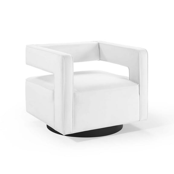 Booth Performance Velvet Swivel Armchair White