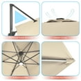 thumbnail image 5 of FLAME&SHADE 11.5*9FT Rectangular Cantilever LED Umbrella For Your Outdoor Space – Solution-Dyed Fabric, Aluminum Frame, and Innovative 360° Rotation System,Sand, 5 of 8