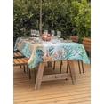 thumbnail image 3 of Outdoor Tablecloth with Umbrella Hole for Patio/Picnic/Party/Camping, Ocean Coastal Waterproof Table Cloth Rectangle Table Cover Washable, Summer Nautical Beach Coral Starfish (52"x 70"), 3 of 8