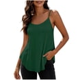 thumbnail image 3 of VBVC Women's Adjustable Strap Crew Neck Camisoles , Ladies' Lightweigh Curved Hem Tank Tops , Casual Summer Sleeveless Shirts For Women,Green,S-2XL, 3 of 9