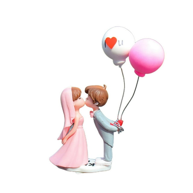 Figura de acción de pareja de dibujos animados adorables para el hogar. Accesorios para el tablero del interior del automóvil. gris rosa