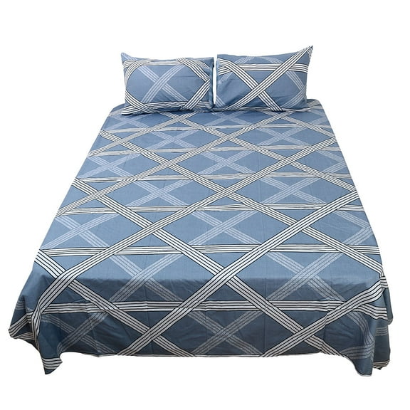 PiccoCasa 4 Piece Bed Sheet Sets Cotton Bedding Set for Full Size Bed, Blue