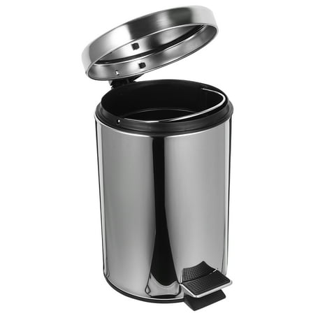 ELAYARD Stainless Steel Trash Can with Plated Finish, Foot Pedal and , Home Waste Bin