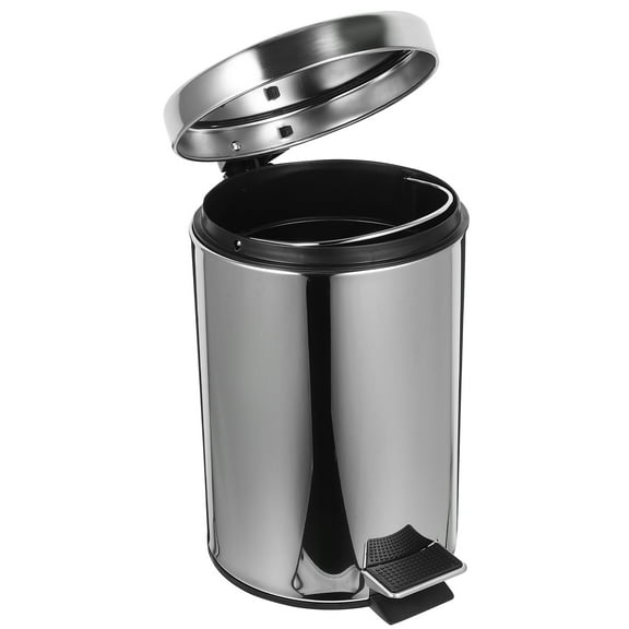 ELAYARD Stainless Steel Trash Can with Plated Finish, Foot Pedal and , Home Waste Bin