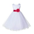 thumbnail image 2 of Ekidsbridal White Tulle Rattail Edge Flower Girl Dresses Wedding Pageant Junior Bridesmaid Easter Summer Ballroom Gown 829T 10, 2 of 3