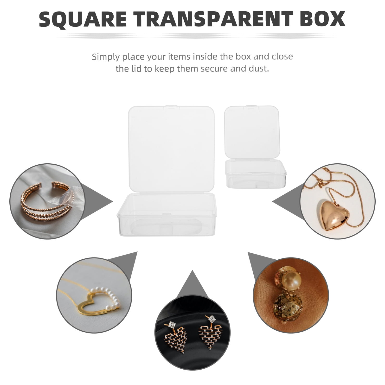 TABLZONE 30pcs Transparent Rectangular Craft Storage Containers, Plastic PP Organizer Boxes for Art Supplies and Small Items