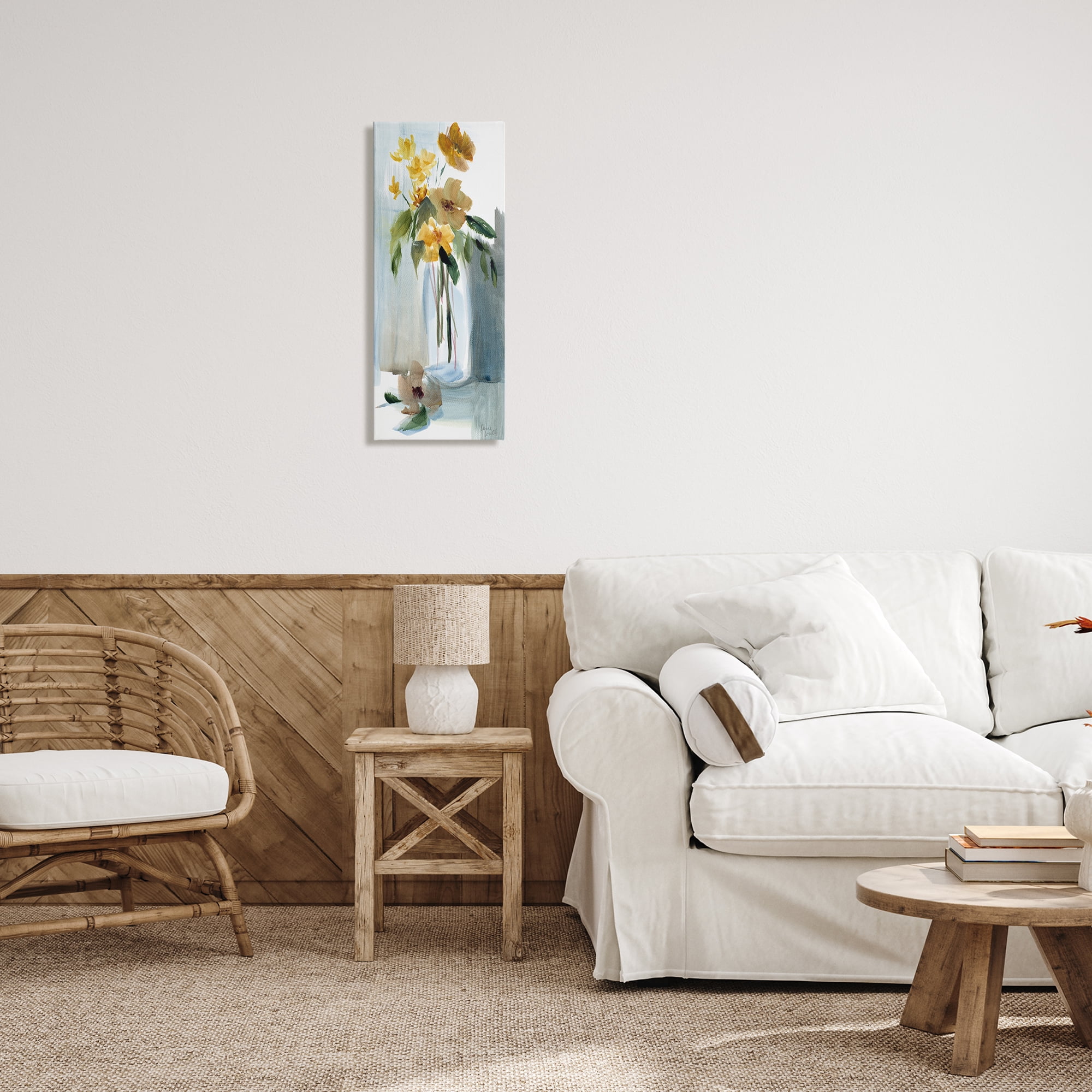 Stupell Industries Luminous Flower Vase Plants & Flowers Painting Wrapped Canvas Art Print Wall Art, 13 x 30