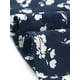thumbnail image 5 of Women's Plus Size Tops for Women V Neck Floral Print Ruffle Short Sleeve Tiered Babydoll Blouses Navy Blue 2X, 5 of 5