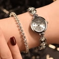 thumbnail image 2 of 2pcs Set Luxury Fashion Steel Strip Watch Full Diamond Bracelet Alloy Quartz Women, 2 of 5